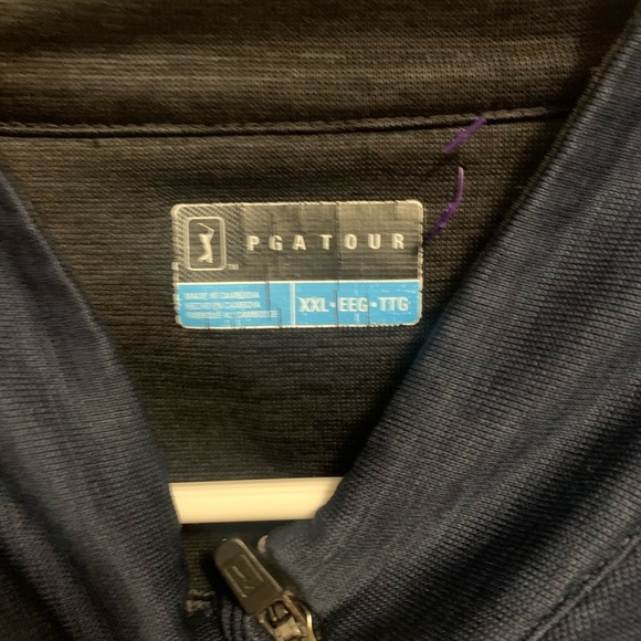 PGA Tour Blue Zip Up Sweater with Stand-Up Collar - Picture 3 of 4